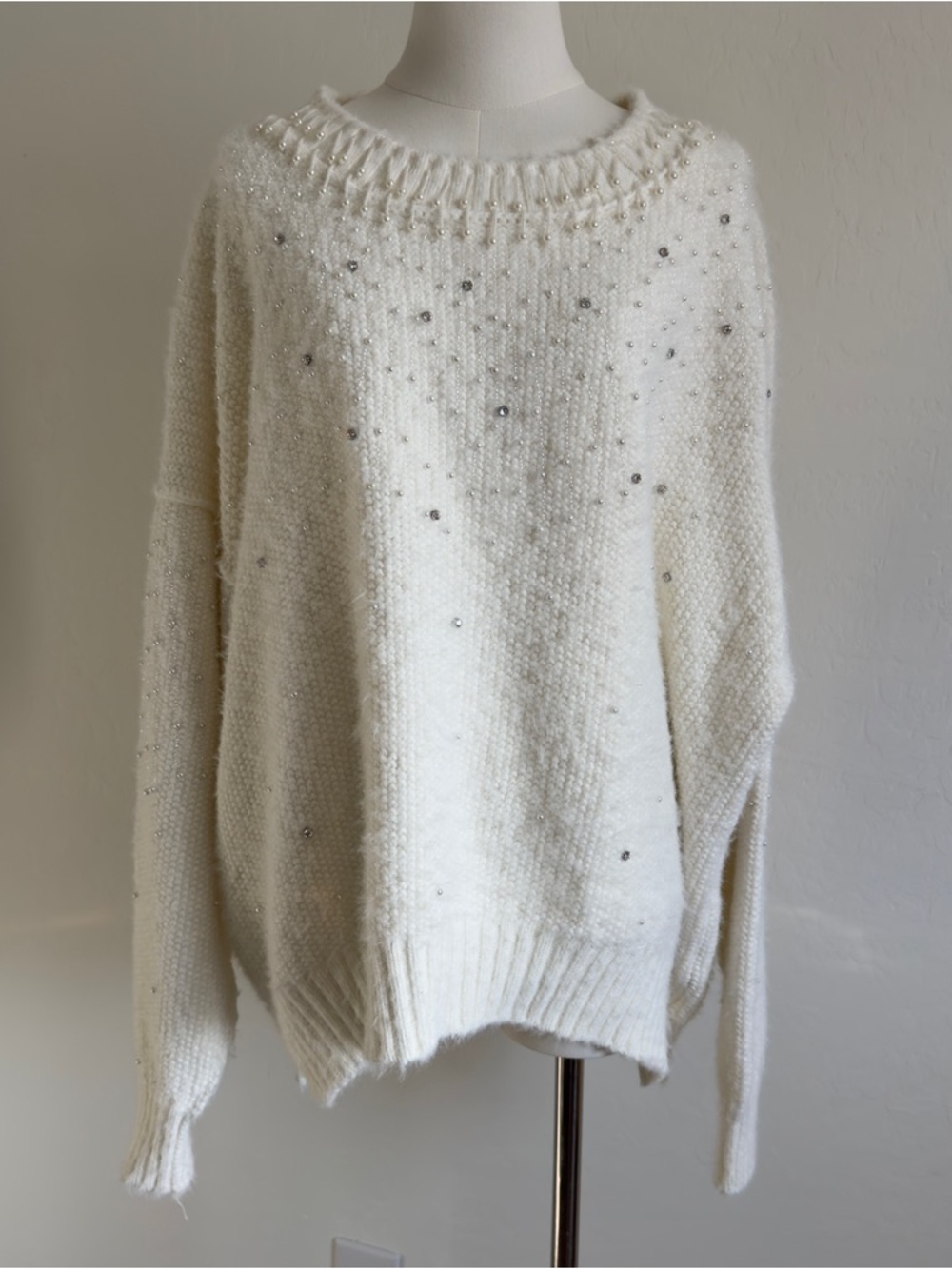 Free People Fuzzy Embellishment Chart the Stars Sweater